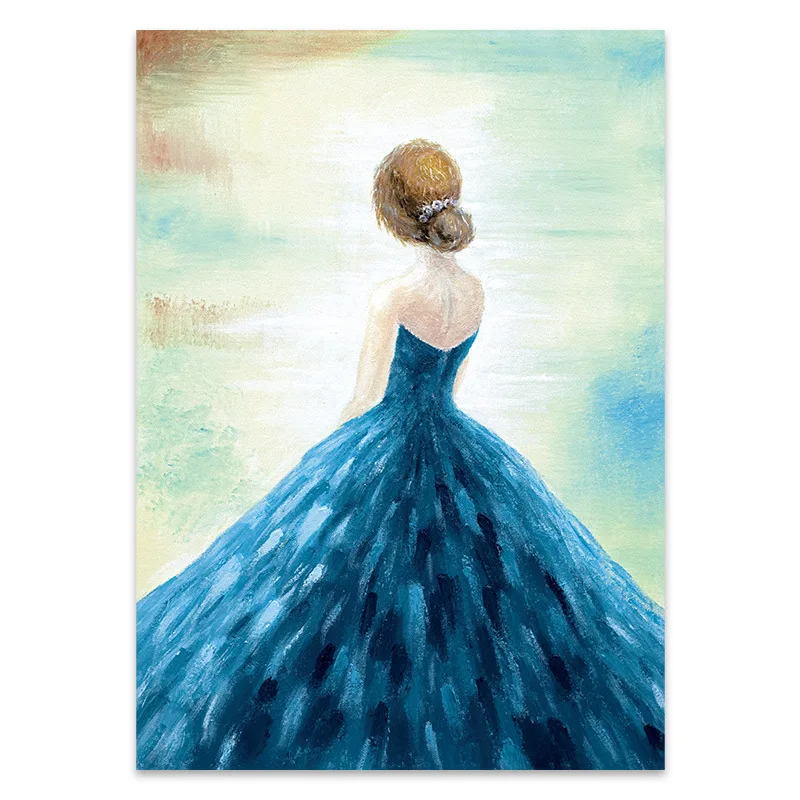 

Semi-Handmade Oil Painting Morden Style Girl On Canvas Poster Wall Art Decor Hanging Picture For Living Bedroom Hotel Decor