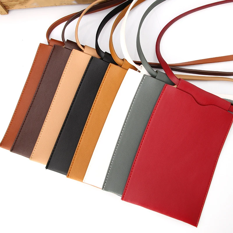 

Fashion women's mobile phone wallet bag PU leather messenger bag solid color mini bag mobile phone bag holder tote bag pocket