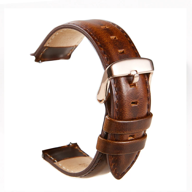 Retro cow leather Strap 18mm 20mm 22mm Watch Band Smart Quick Release Strap Men Sports Loop Smart Watch Women Bracelet Strap