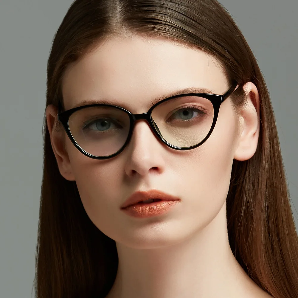 

New Cat Brand Eye Glasses Women Fashion Eyeglasses Luxury Design Flat Lens Prescrition Glasses Frame Myopia Lens Suitable