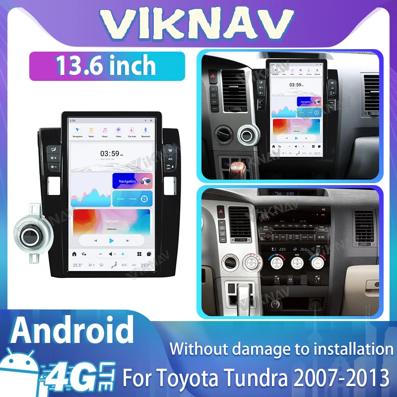 

Tesla Автомобильный мультимедийный центральный экран Android для Toyota Tundra 2007-2013 Bluetooth автомобильное радио стерео Carplay