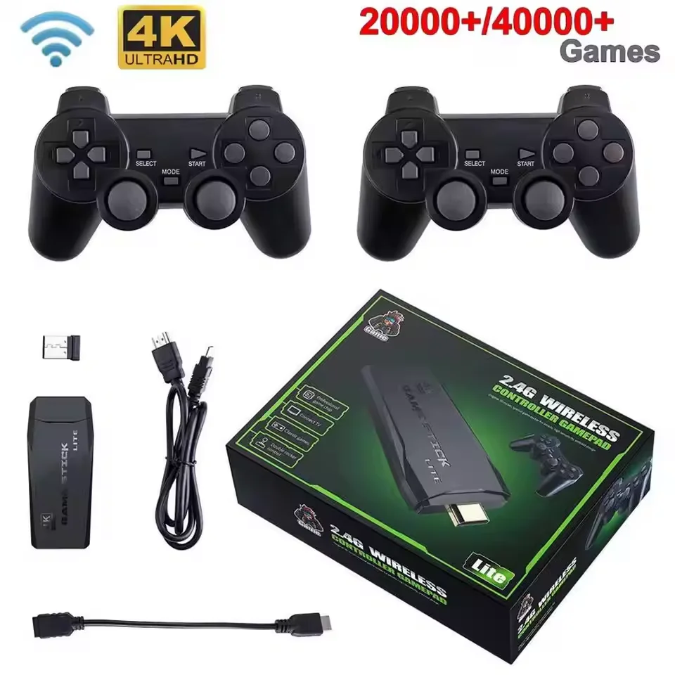 Игровые палочки M8 консоль 2 4G двойной беспроводной контроллер Gamestick 64 ГБ 10000+ игр