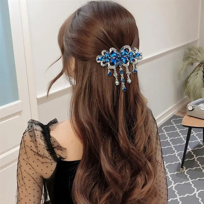 

Delicate Automatic Hair Clip Rhinestone Spring Clip Girls Hair Accessory