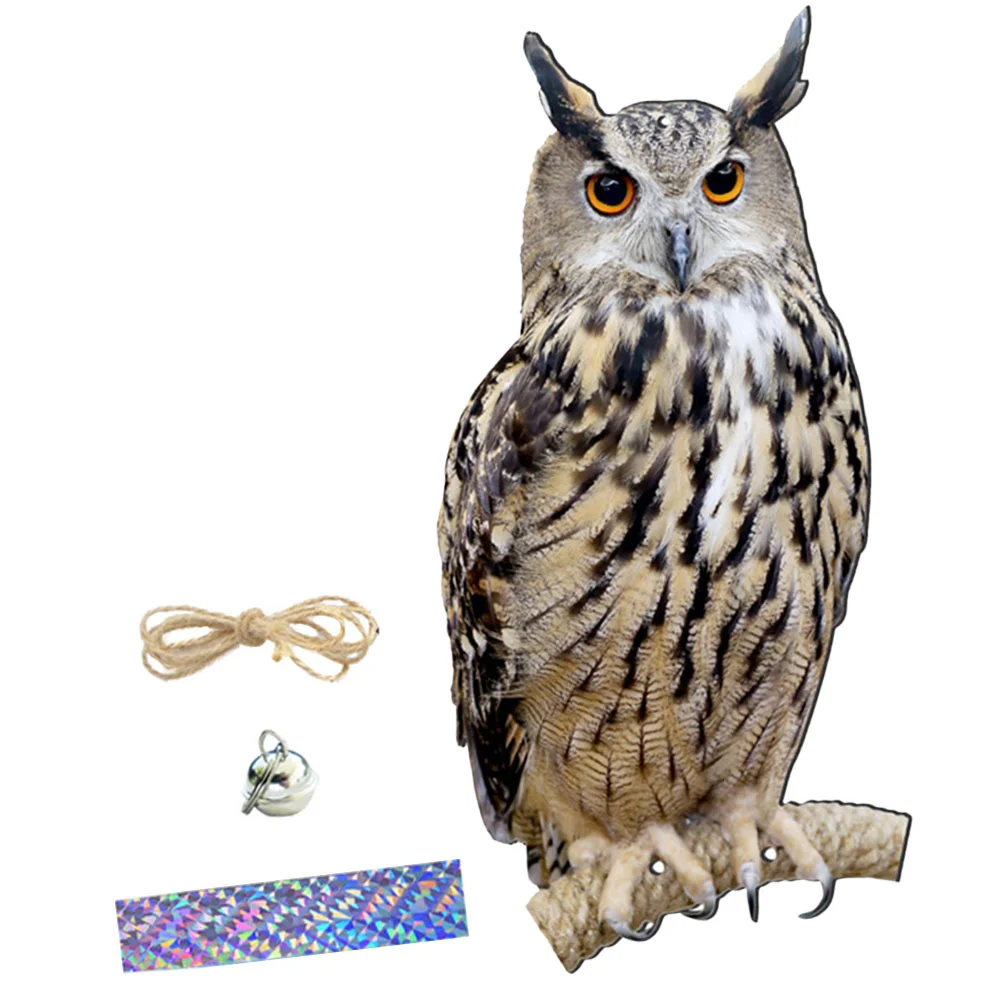 

Owl Pendant Chic Bird Deterrent Hanging Yard Garden Bells Crafts Realistic Decoration Pp Rotating Ornament
