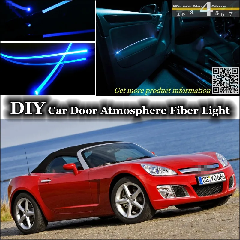 

interior Ambient Light Tuning Atmosphere Fiber Optic Band Lights For Opel GT For Daewoo G2X 2007~2010 Inside Door Panel Tuning