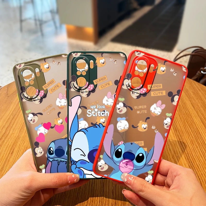 

Lilo & Stitch Disney Art Case Phone For Redmi K40 K30 K20 10 10C 9T 9C 9A 9 8A 8 GO 7 6 Pro Frosted Translucent Matte Cover