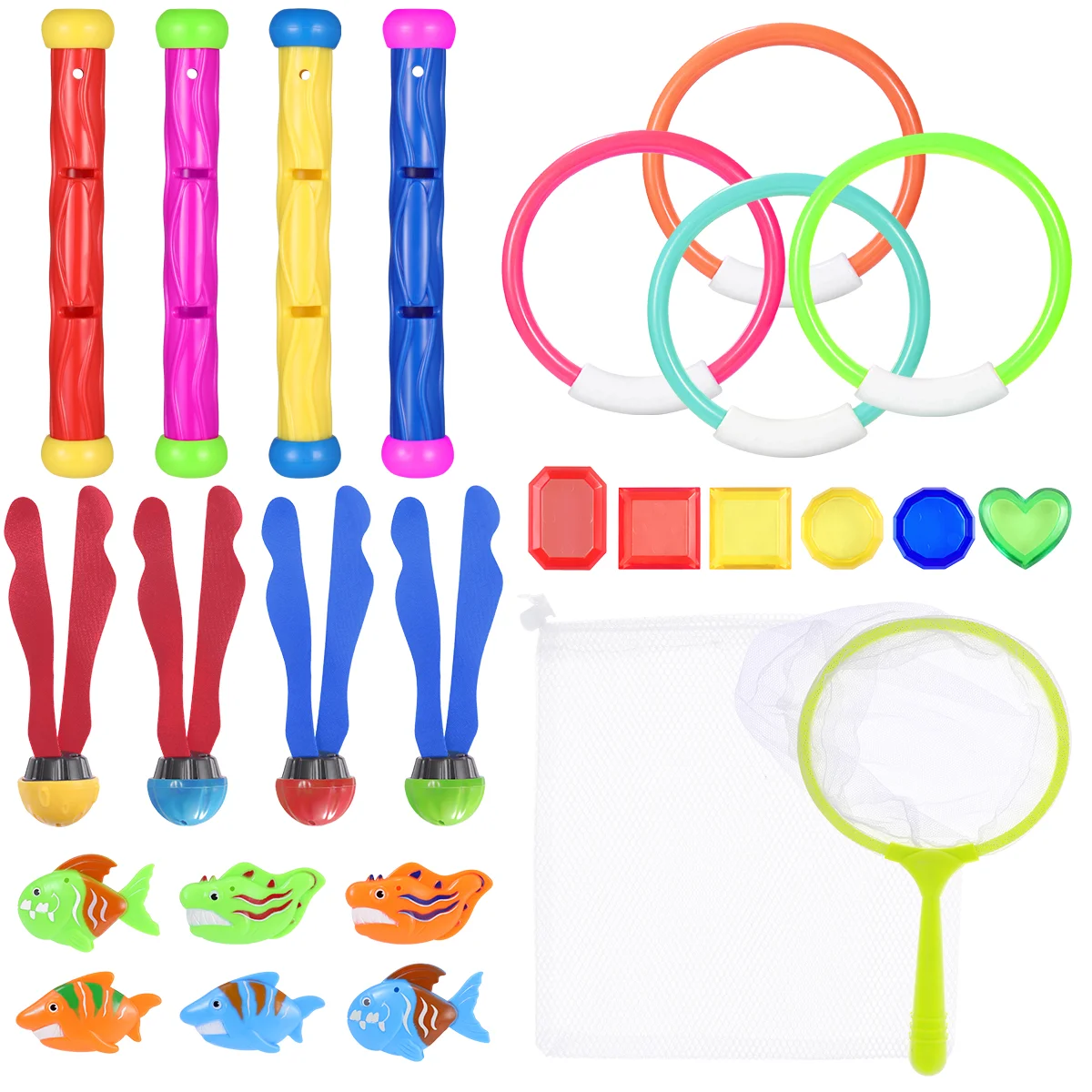 

Toyvian 26PCS Durable Colorful Funny Underwater Toys Dive Toys Swimming Toys for Kids Children Toddlers