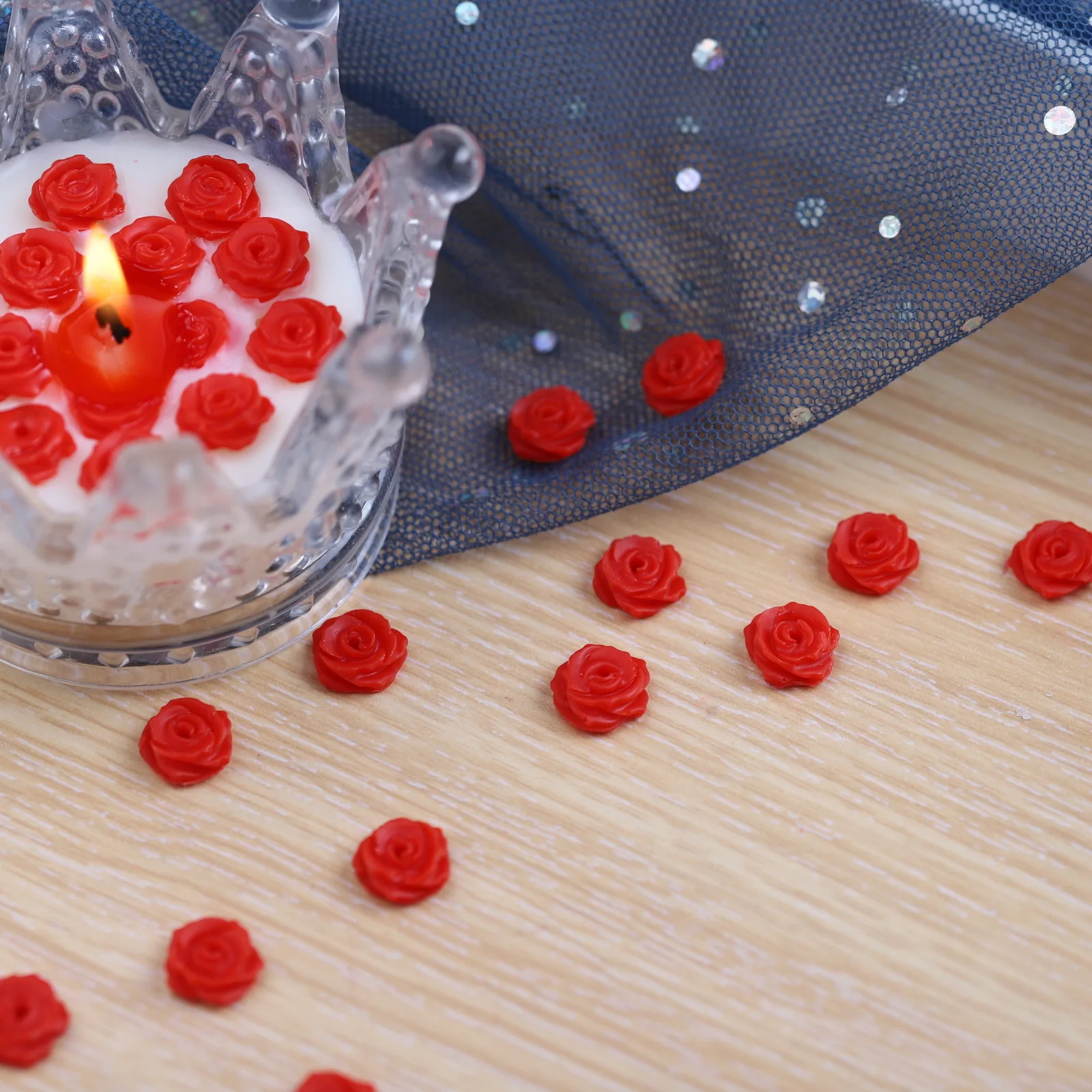 

Mini Rose Silicone Mold Baking Fondant Dessert Decoration Creative Aromatherapy Cup Wax Flower Silicone Mold