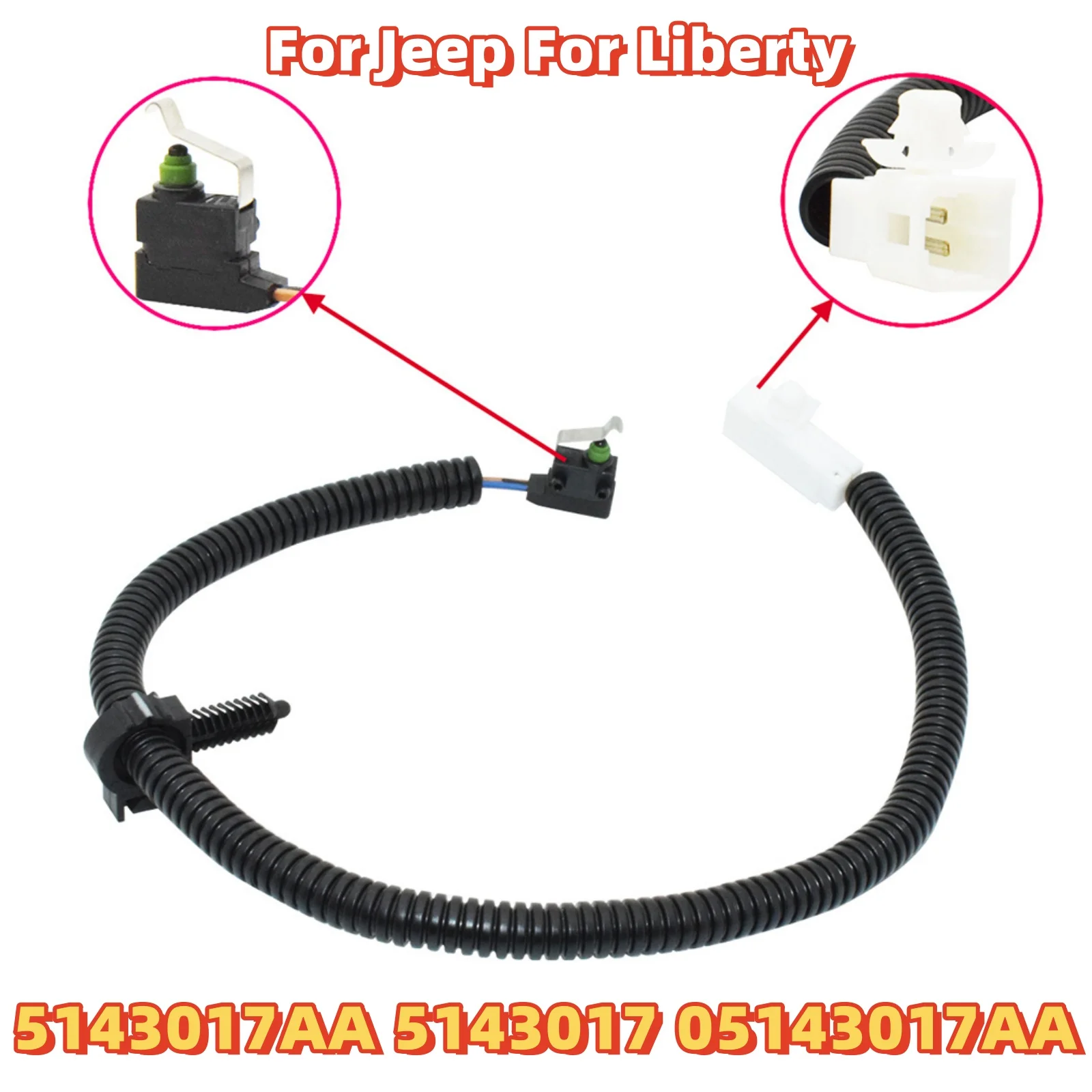 

Переключатель проводки задней двери багажника 5143017AA 5143017 05143017AA для Jeep для Liberty 2004-2007, пластиковый переключатель открытия задней двери