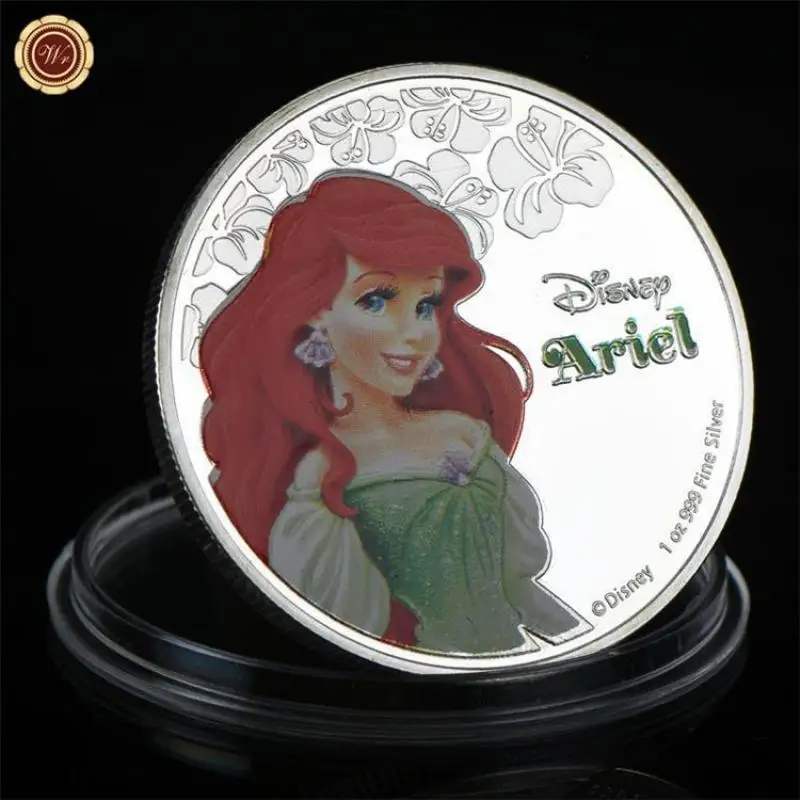 Герои мультфильмов Диснея Принцесса Белоснежка Ариэль Жасмин памятная монета