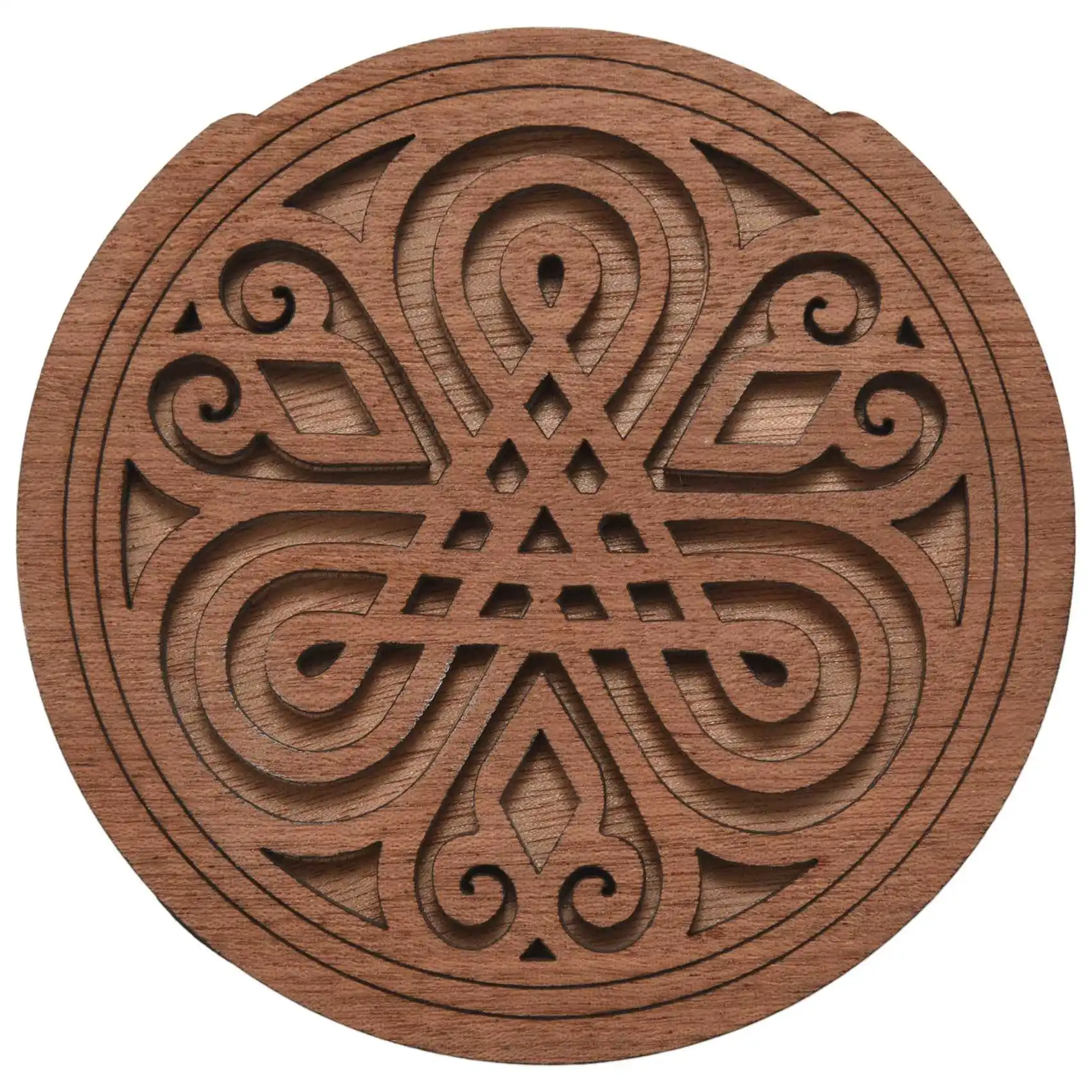 

Guitar Wooden Soundhole Sound Hole Cover Block Feedback Buffer Mahogany Wood for EQ Acoustic Folk Guitars 7#