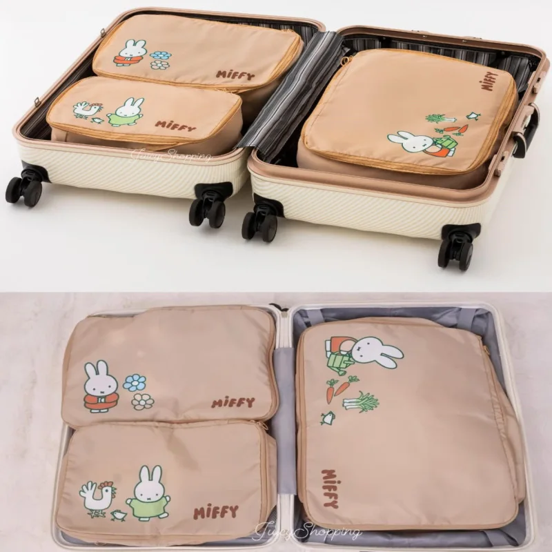 Набор сумок для хранения Kawaii Miffy: милые мультяшные дорожные сумки Miffy, комплект из трех предметов для путешествий, сумки для раздельного хранения одежды (art.: 3920daf7ff693) - 3920daf7ff693