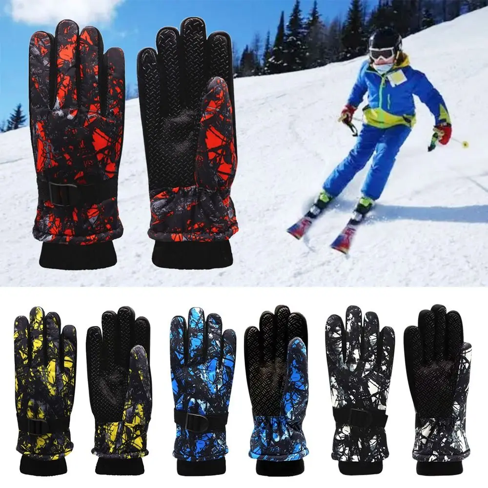 

Thicken Warm Long-sleeved Mitten Children Ski Gloves Non-slip Windproof Waterproof Snow Snowboard Gloves New Fashion Winter Warm