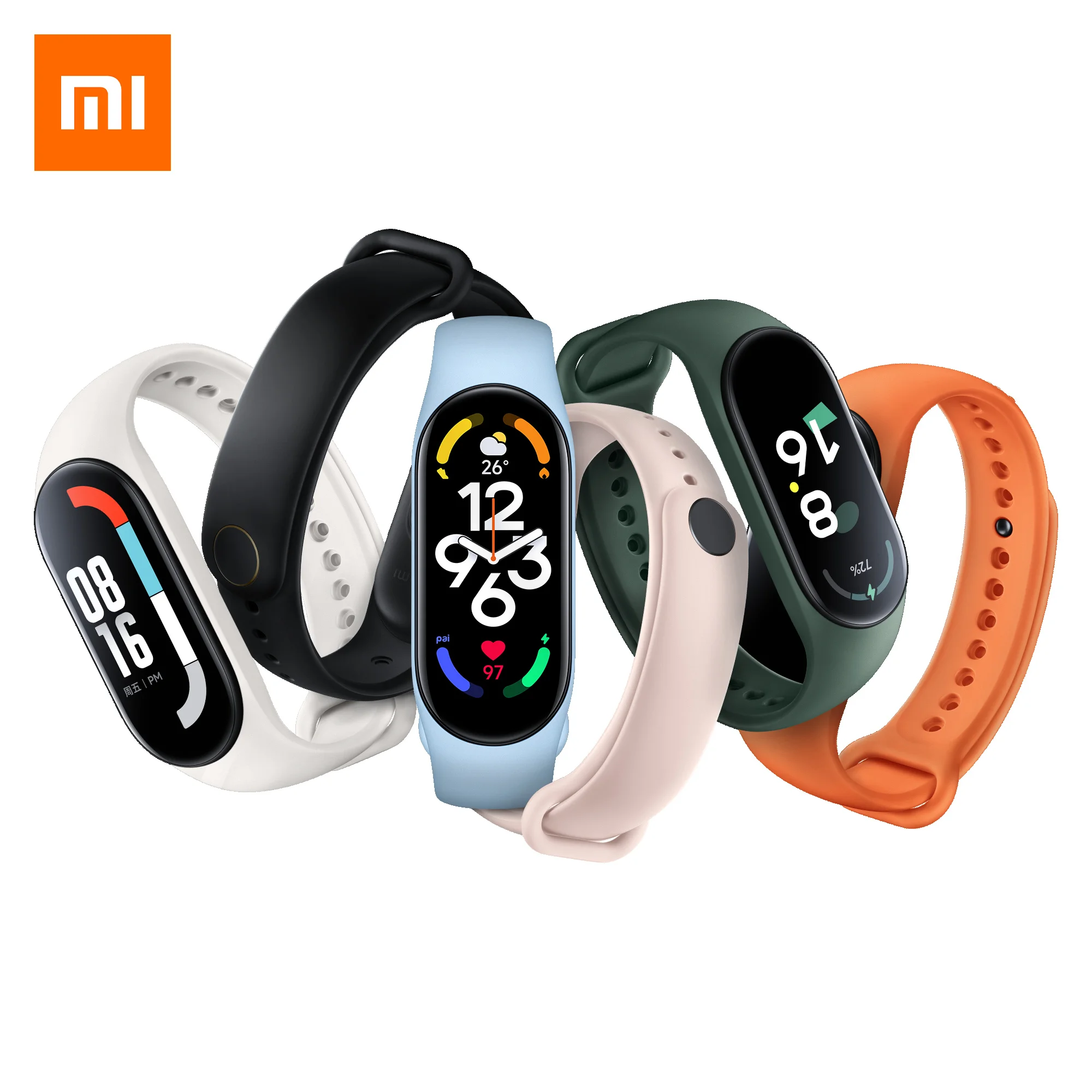 

Xiaomi – connected Bracelet Mi band 7, AMOLED display, 6 colors, motion sensor, can track blood oxygen level, waterproof