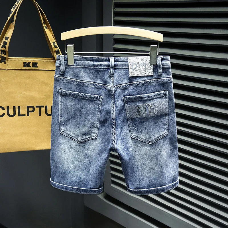 Men's Denim Pants Fashion Loose Wide Leg Jeans Casual Streetwear Printed Cross Trousers Pure Cotton Pants Baggy Men Jeans