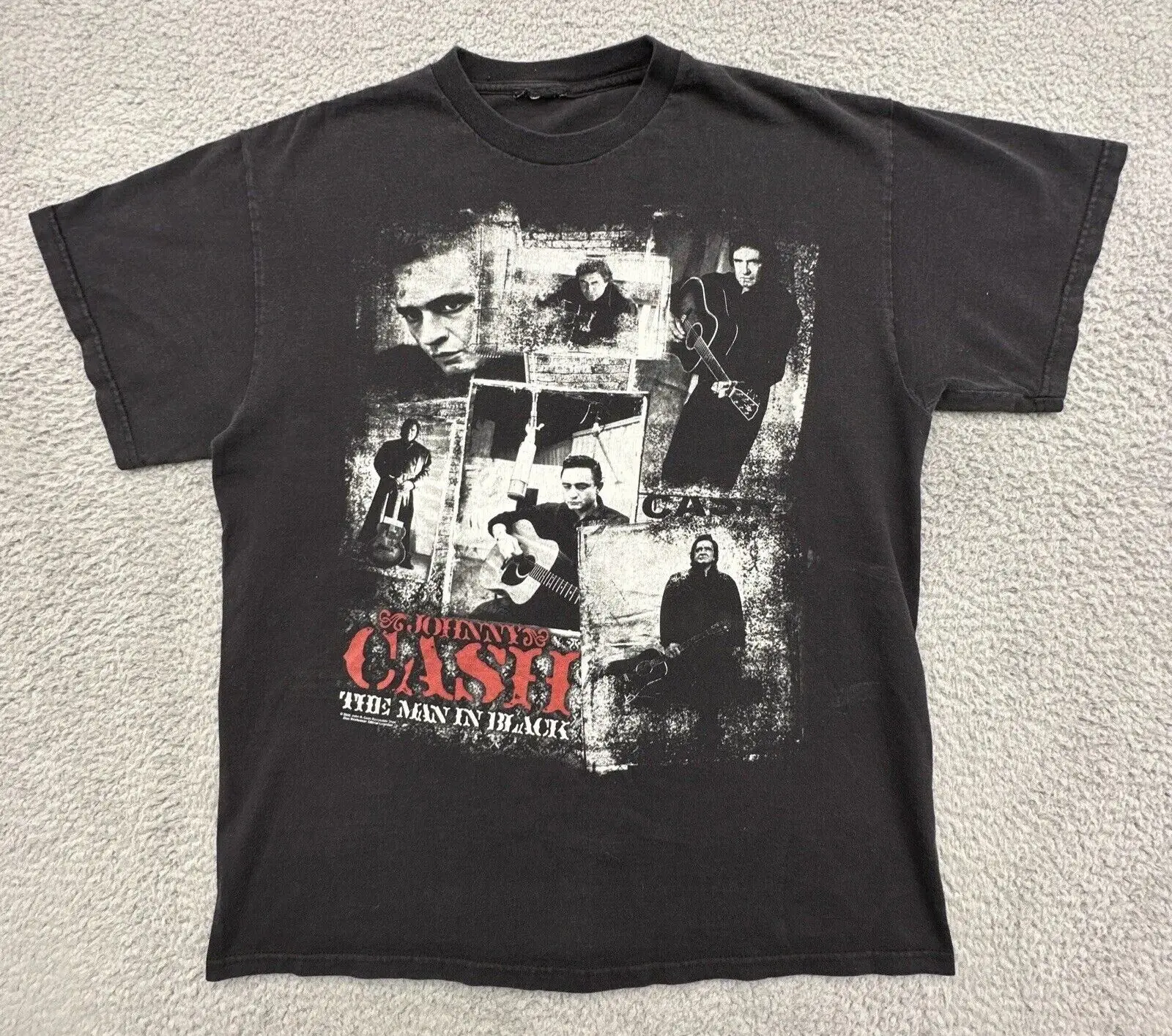 Мужская Черная Футболка Джонни кэш большие размеры 2008