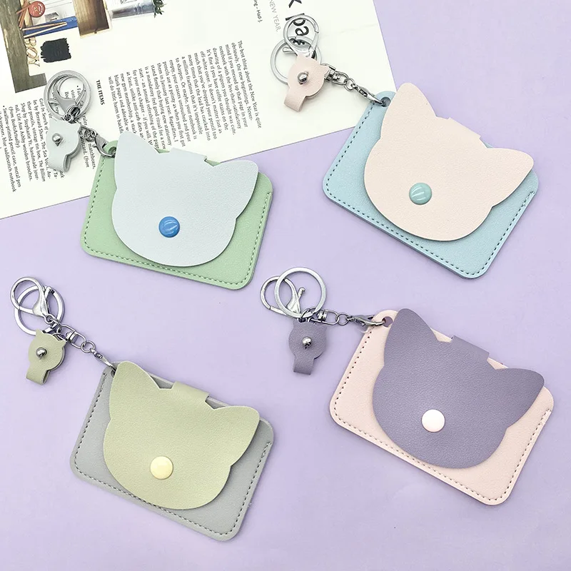 

2022 Модный женский кошелек с милым котом, индивидуальный мини-кошелек для карт, кошелек для монет, кошелек из искусственной кожи для студенто...