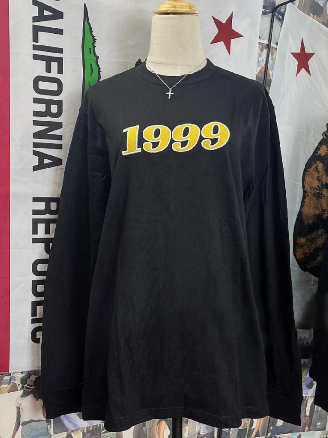 

1999 Letter Embroidery Loose Long Sleeve T-shrit Woman Autumn Round Neck Simple Tshirt Casual Vintage Y2k Cotton Tee Shirt Top