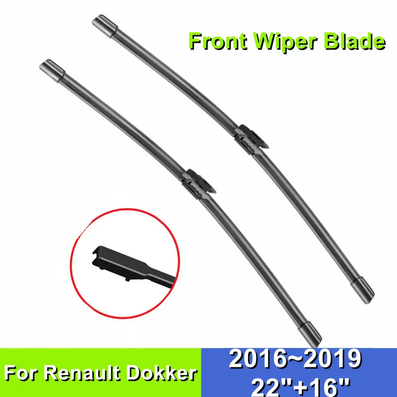

Wiper Blade For Renault Dokker 22"+16" Car Windshield Windscreen 2016 2017 2018 2019