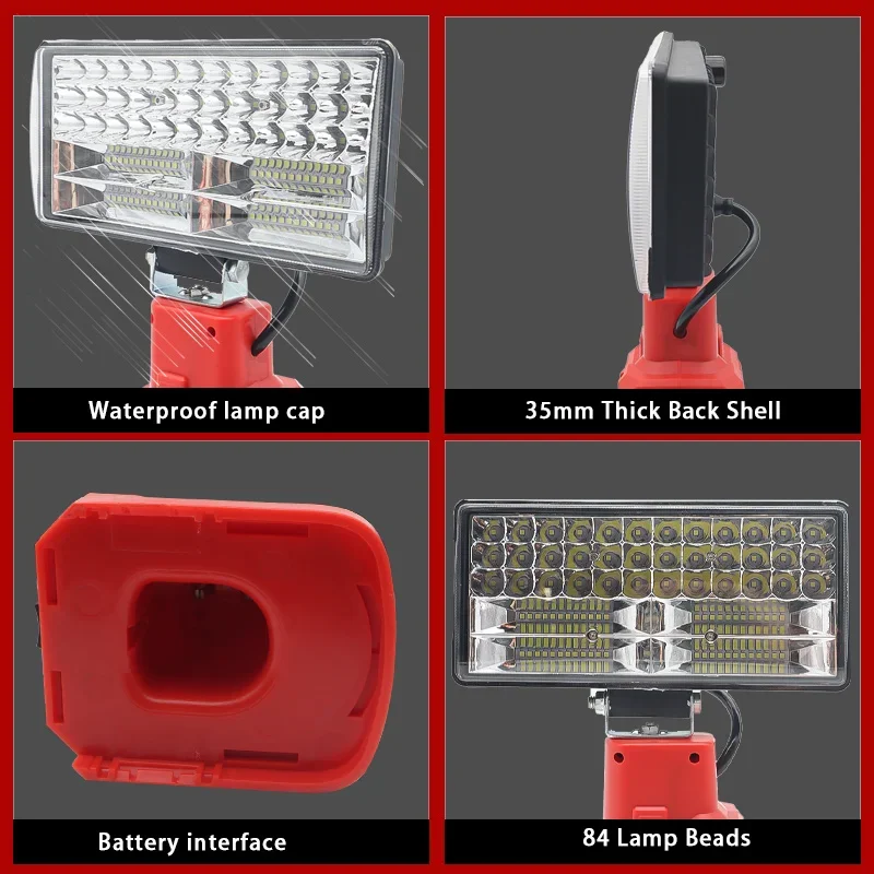 Светодиодный сигнальный рабочий фонарь фонарик электрический прожектор