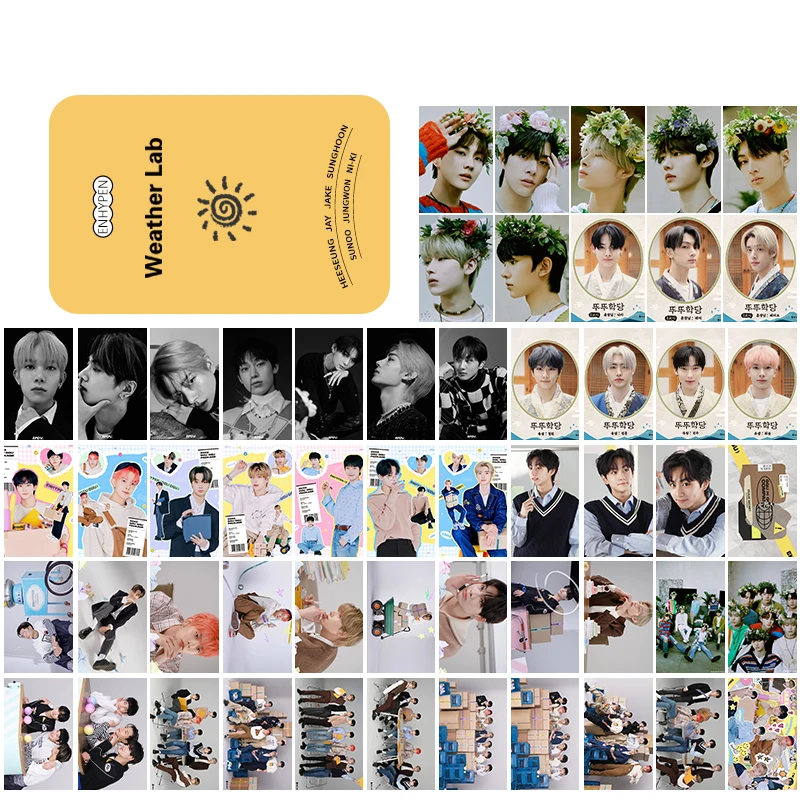 

Предварительная продажа 54 шт./компл. 55 шт./кор. Kpop ENHYPEN Lomo карты погодные лабораторные маленькие пожелания альбом GGU фото открытки EN почтовые ...