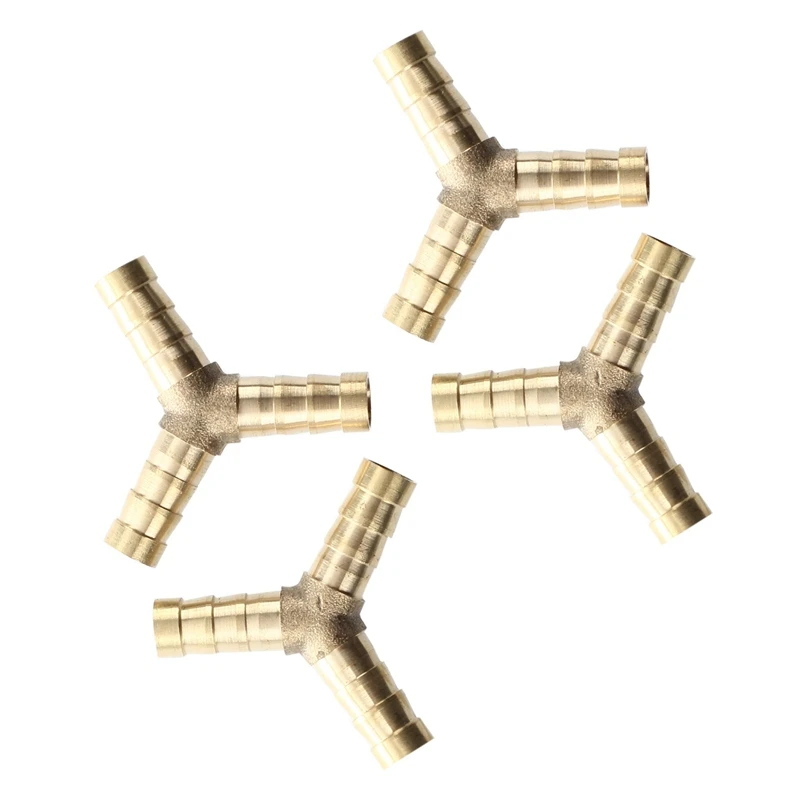 

4 X Brass Y Style 3 Ways Hose Barb Connectors Adapters For 8Mm Tubing
