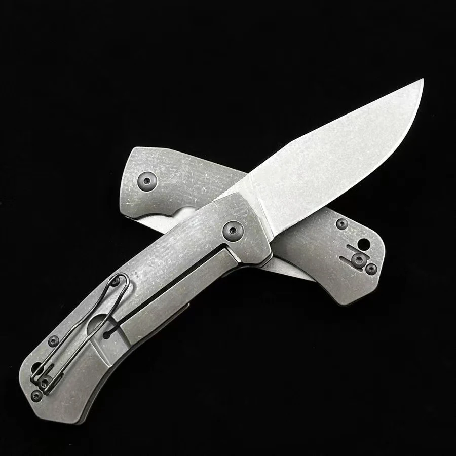 

Высококачественный твердый складной нож, лезвие D2, ручка из титанового сплава, сабля, карманный Безопасный инструмент для повседневного ис...