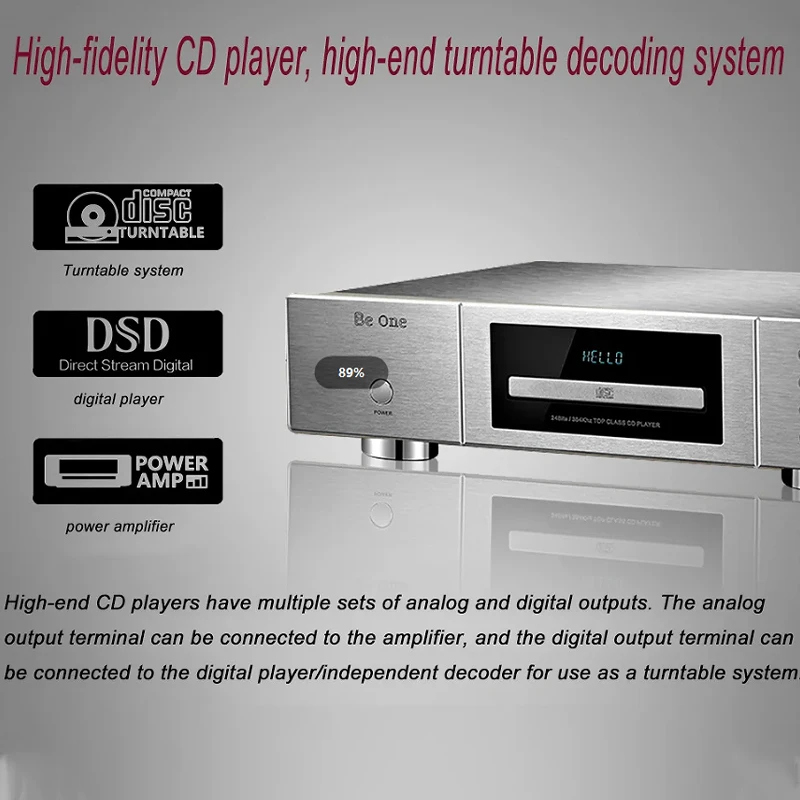 CD-плеер XLR оптоволоконный балансный коаксиальный ЦАП декодирование DSD HD HIFI CD аудиоусилитель (art.: 3920cd63dba9b) - 3920cd63dba9b