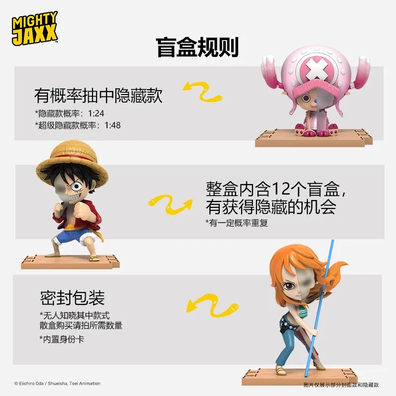 Фото One Piece Mighty Jaxx Half Anatomy Blind Box Аниме-фигурка Коллекционная модель Игрушка Луффи Настольное украшение Оригинальный MIGHTYJAXX №4