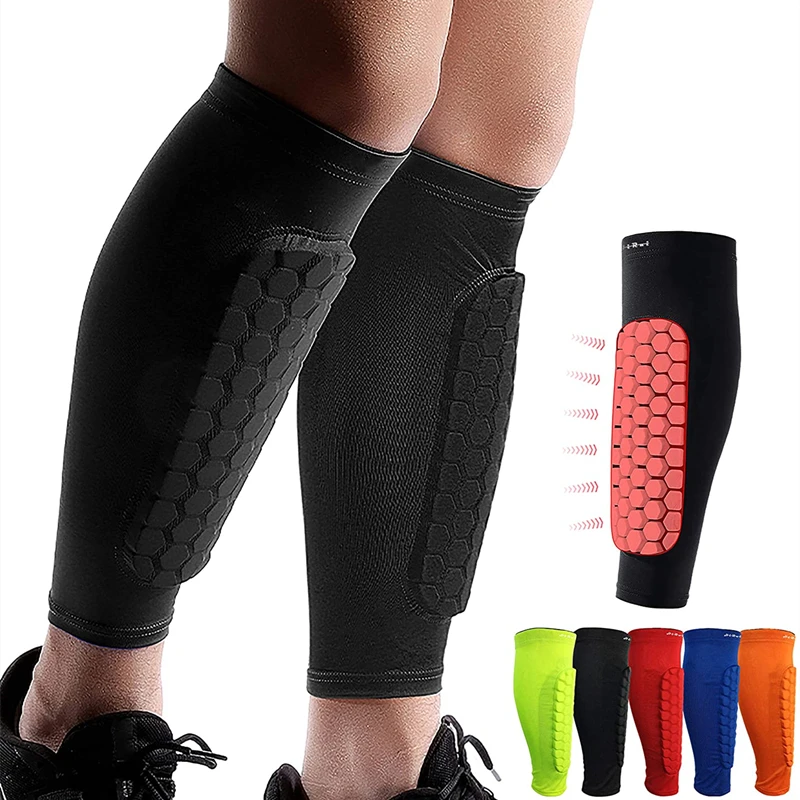 

2pcs Football Soccer Shin Guard Honeycomb Anti-Collision Shin Pads Protector Calf Sleeve Kickboxing Shinguards Adults Youth