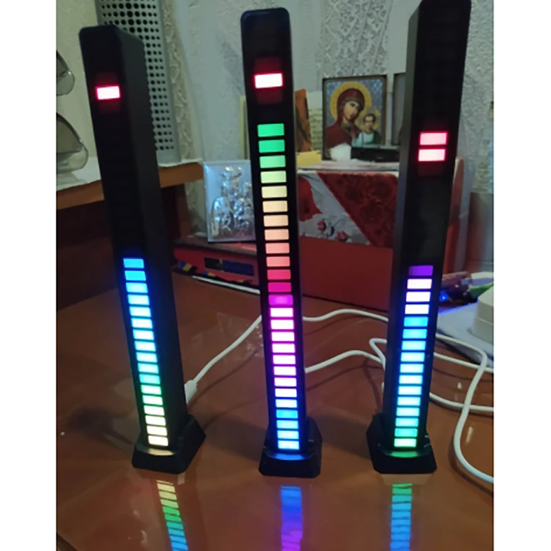

RGB Voice Control Music Atmosphere Light Mini Portable Car Sound Control Light Atmosphere Visualization Rhythm USB Smart Home