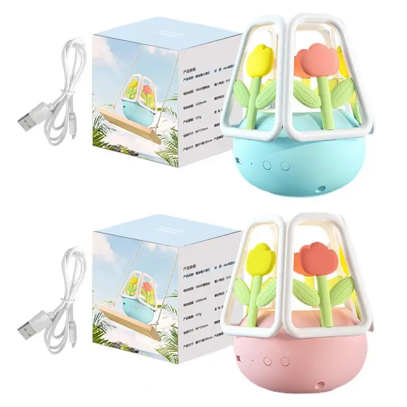 

Tulip Desk Lamp Cute Flower Night Light Battery Powered Flowers Decor Nursery Nightlight For Bedrooms Living Room Nursery Room