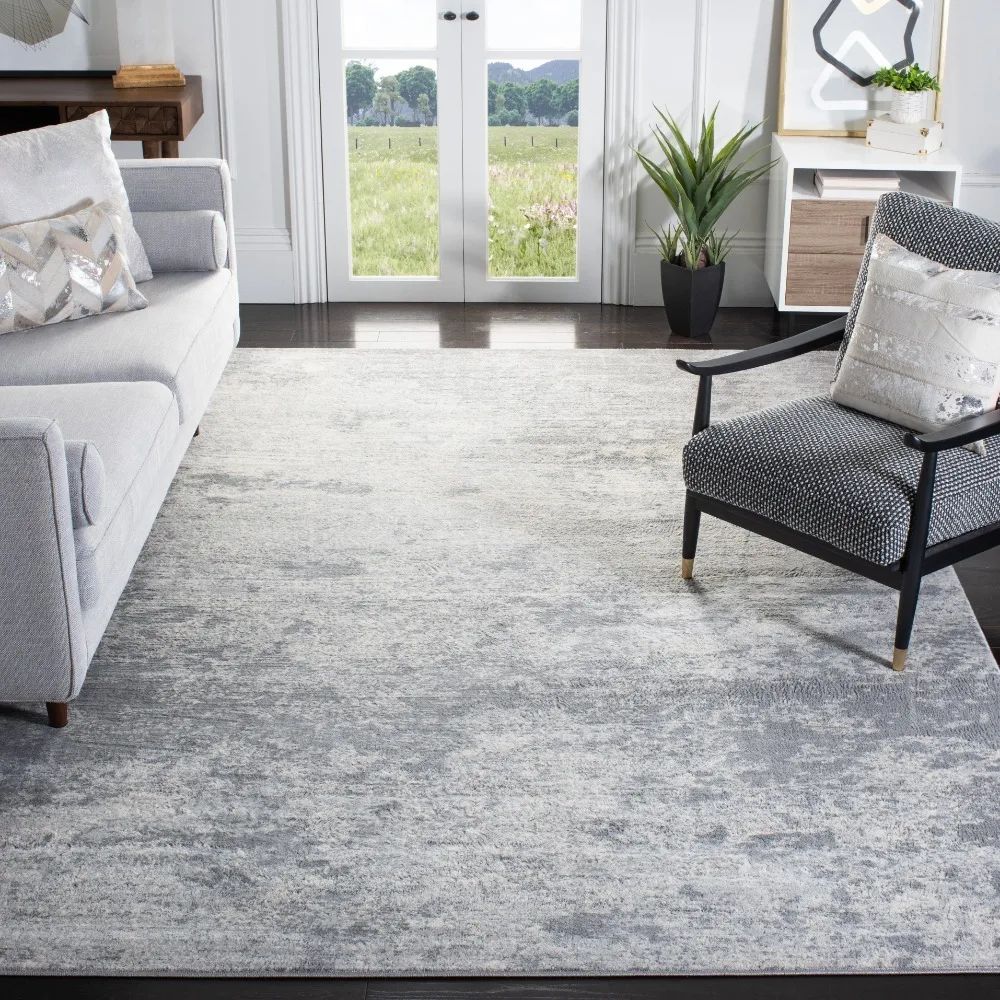 

SAFAVIEH Brentwood Alaia Abstract Area Rug, 9' x 12', Grey/Ivory