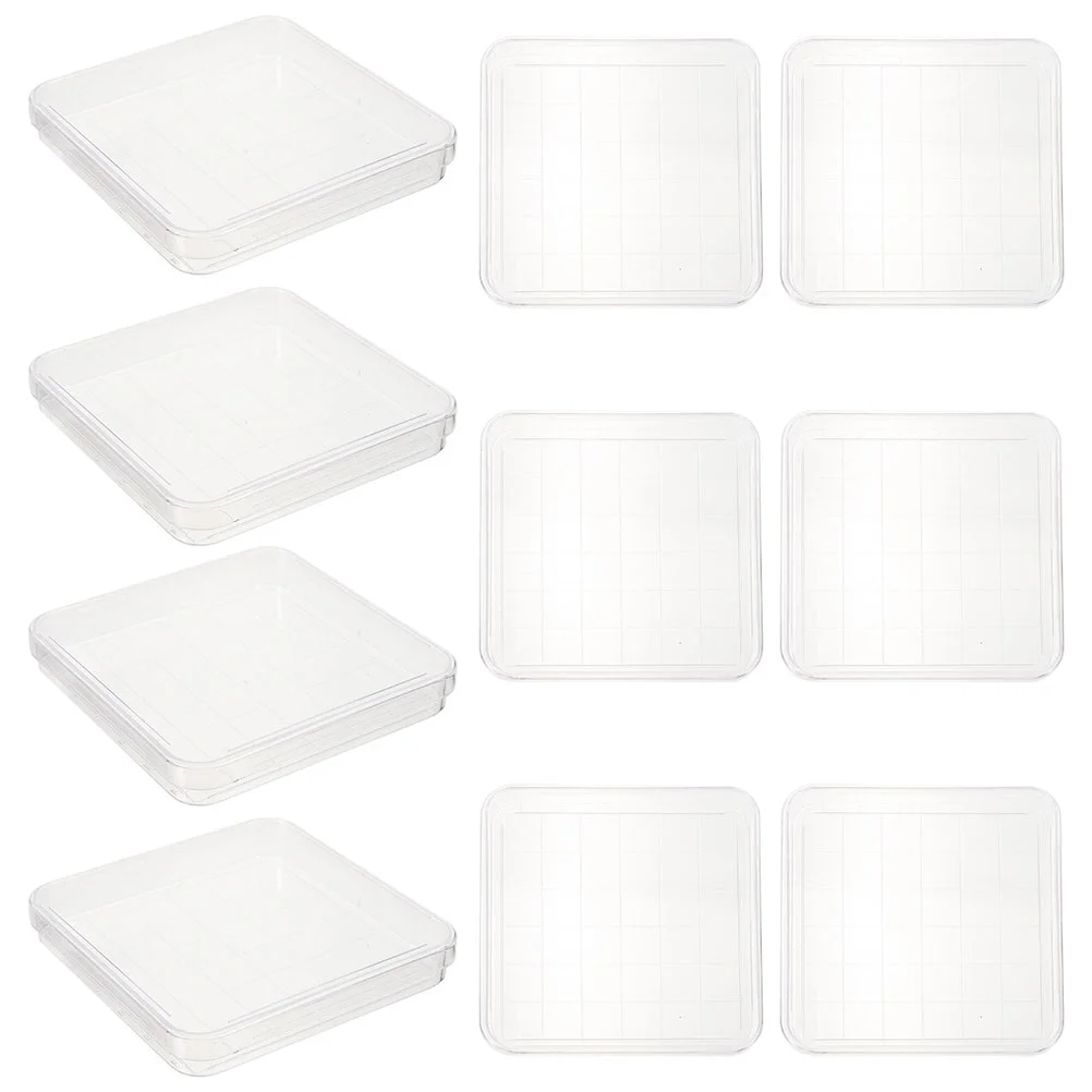 

10 Pcs Square Culture Dish Agar Small Dishes Equipment Lids Bracket Chemistry Tray Plastic Culture Dishes With Lids Culture