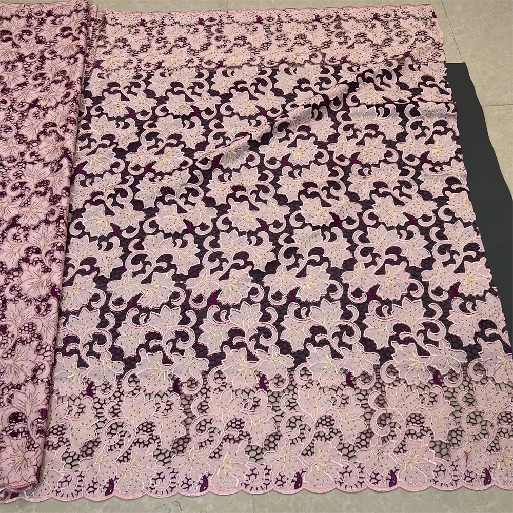 Новая сухая кружевная ткань из хлопка Дубая 2024 Высококачественная нигерийская