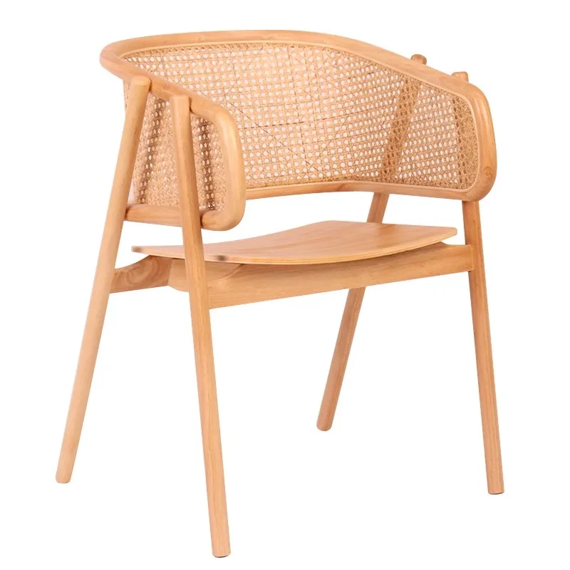 Винтажный обеденный стул из ротанга дизайнерский минимализм кресла для гостиной