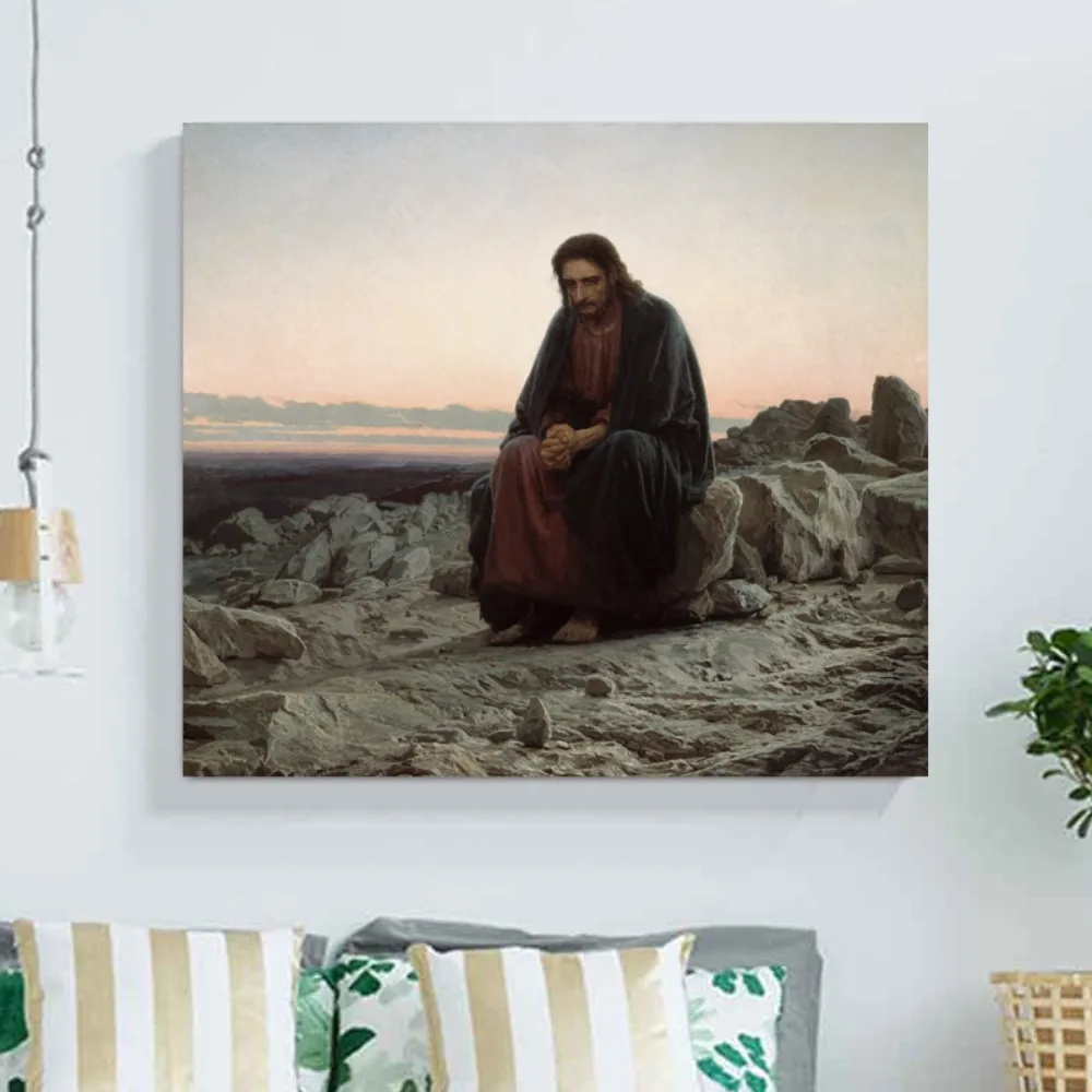 Иван Николаевич Крамски Христос в дикой природу Пустыня Холст Картина Искушение
