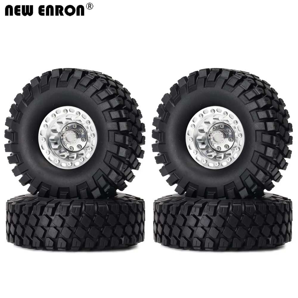 

NEW ENRON Alloy 1.9" Beadlock Wheel Rim & 112mm Tire 4PCS for 1/10 RC Crawler Traxxas TRX4 AXIAL D90 SCX10 90046 TF2 Tamiya CC01