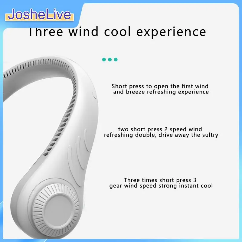 

1PCS Hanging Neck Fan Portable Cooling Fan USB Leafless 360 Degree Neckband Fan 78 Surround Air Outlets 4000Mah Rechargeable