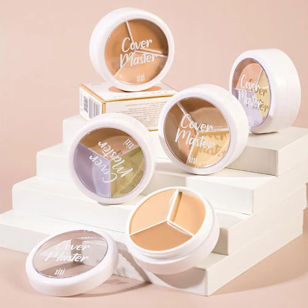 3-цветная палитра консилеров основы для теней век матовый контурный консилер с