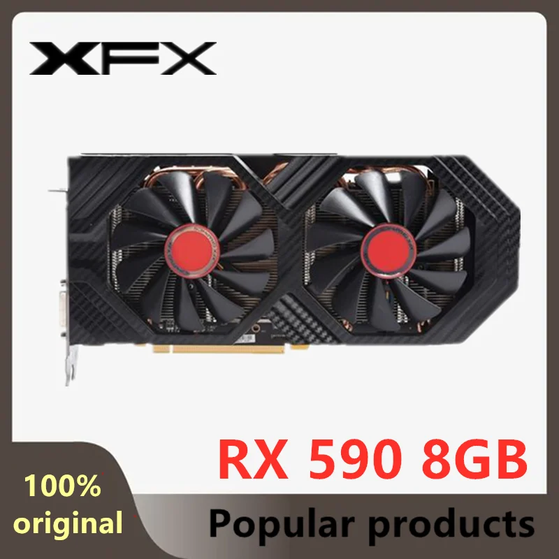 XFX RX 590 580 570 560 8GB 4GB כרטיסים גרפיים 470 R9 370 380 8G 4GB AMD GPU Radeon GTX וידאו כרטיס מחשב שולחני משחק כרייה 6600XT