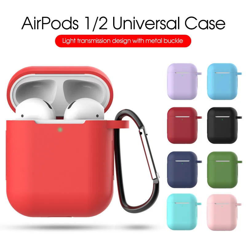 

Soft Silicone Cases For Apple Airpods 1/2 Case Bluetooth Headphones Protective Cover For Apple Airpods 1 2 Charging Box Shell