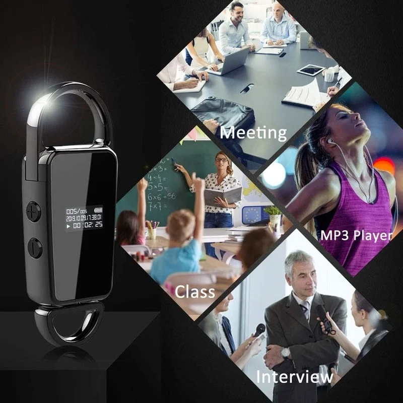 

SRUTON Mini Voice Recorder Professional Digital 32GB HD Noise Reduction Time Long-distance Sound Recorder For Business Meetin