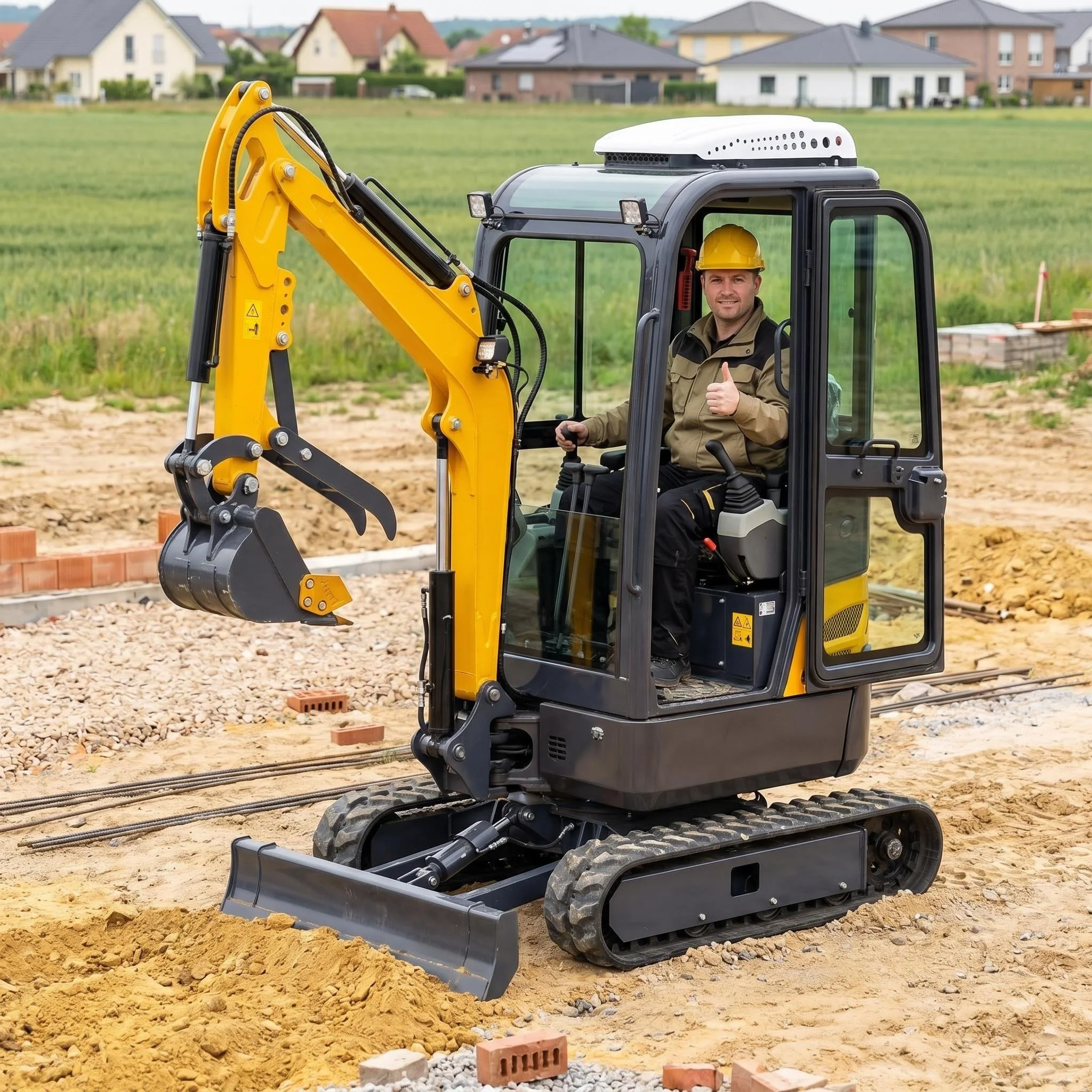 Фото Мини-экскаватор 1.2 т, 1.6 т, 2 т, многофункциональный, с двигателем Kubota, на гусеничном ходу, для фермерских работ и домашнего использования №4