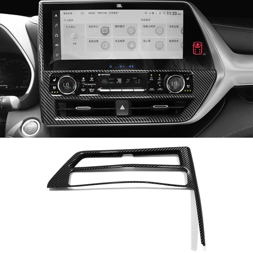 

ABS пластик, автомобильный центр, розетка кондиционера, вентиляционный переключатель переменного тока, декоративная накладка для Toyota Highlander XU70 2020-2023, аксессуары