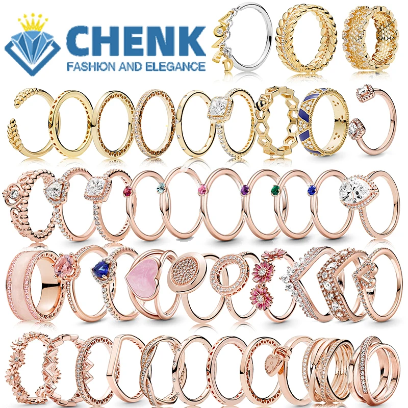 

JZ1 Light Blue Solitaire 188792c01 Ring For Woman 925 Sterling Silver Rose Gold High Quality Luxury Jewelry Gift