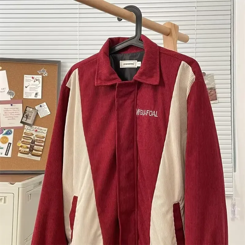 Винтажная вельветовая бейсболка с цветными блоками 2023 свитер свободная