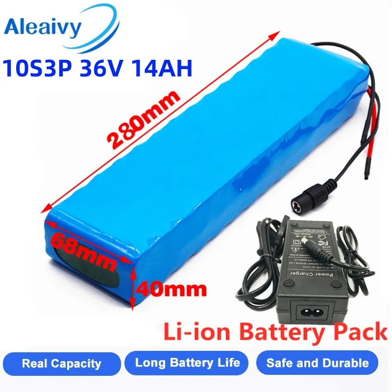 

New 36V 14ah Battery Pack with 18650 Li-ion Cells and 350W Power for Electric Bicycles, Motorcycles, and Scooters with Charger