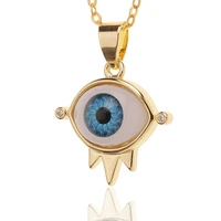 fashion new small fresh jewelry simple copper evil eye pendant necklace geometric ins wild necklace to send a friend gift