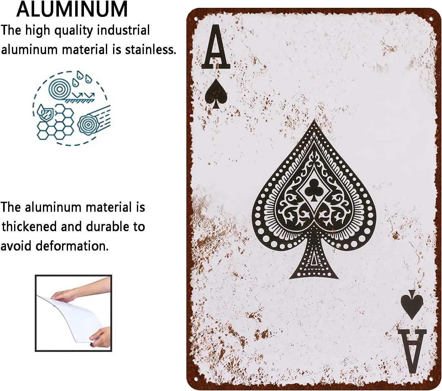 Винтажная жестяная вывеска для покера металлическая Семь дианданда алюминиевые